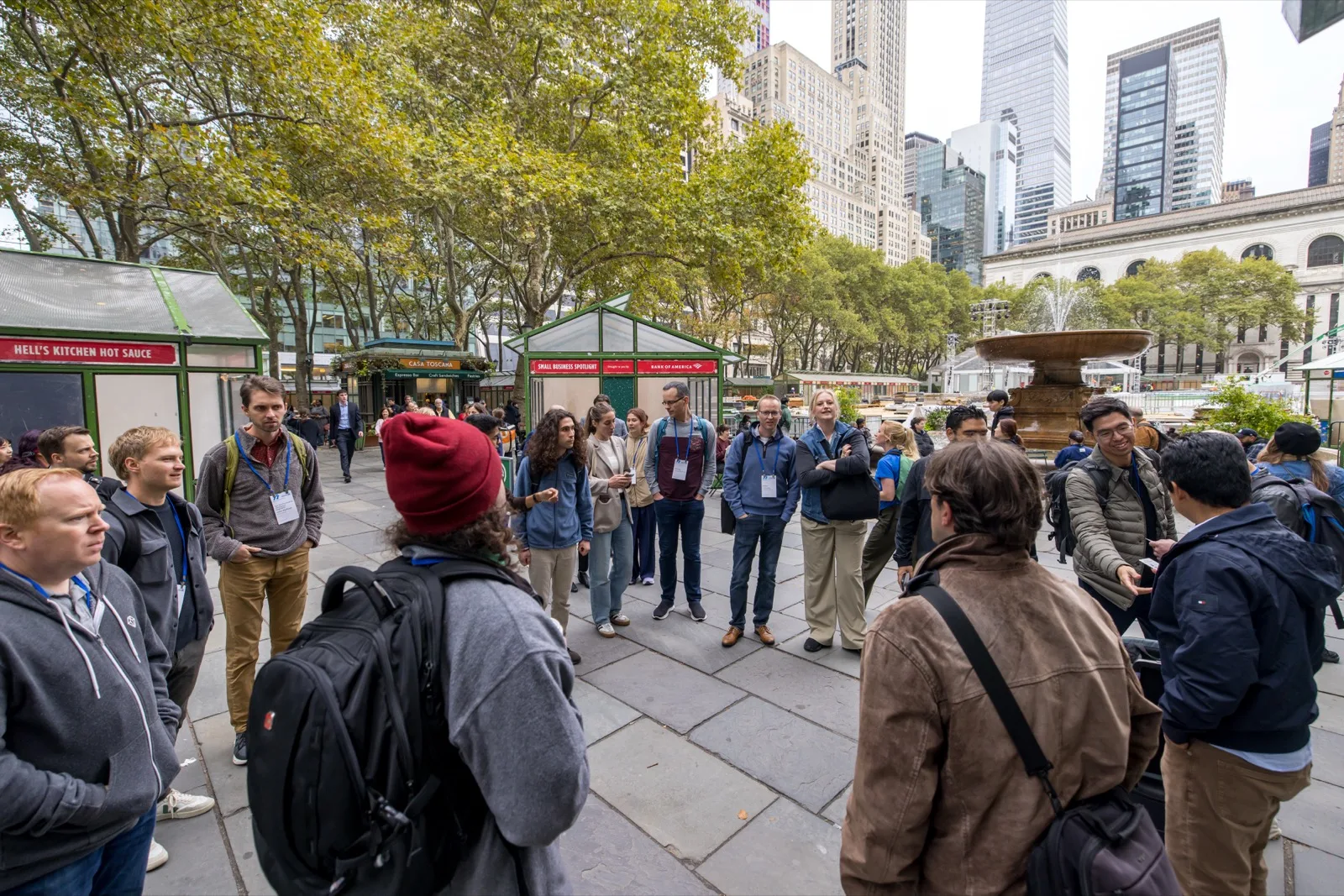 SDSC attendees on the New York City walking tour in Bryant Park