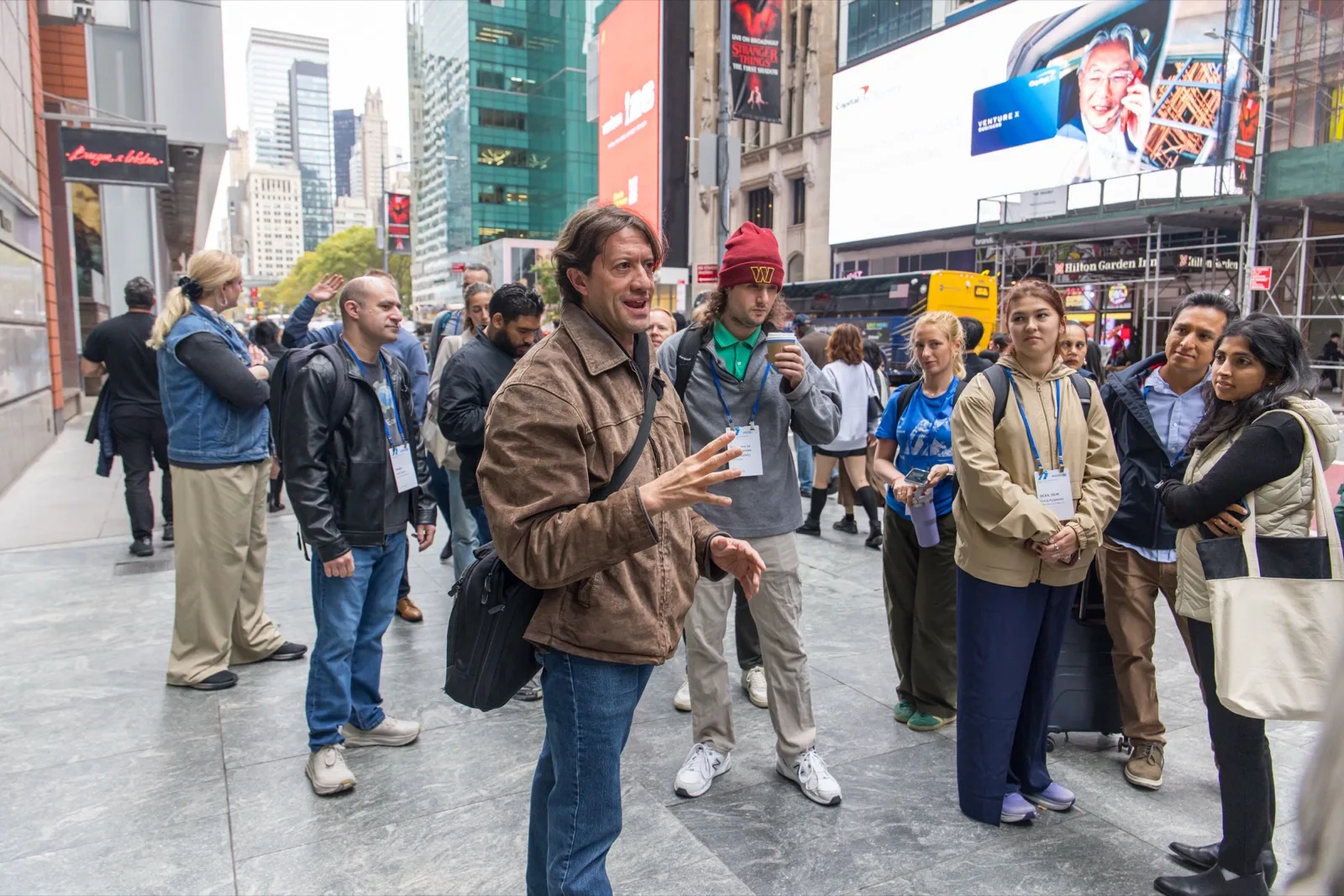SDSC attendees on the New York City walking tour in Times Square